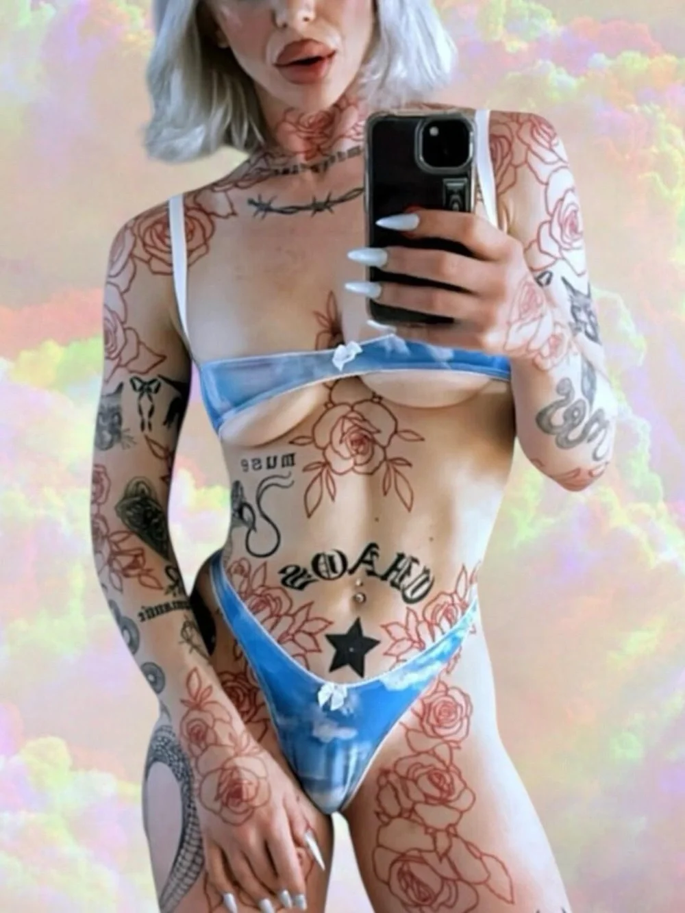 GrlFriday Shop Head in the Clouds Nanokini Set
